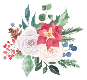 小清新水彩植物花朵