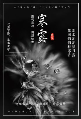 寒露二十四节气海报素材背景字体宣传挂画