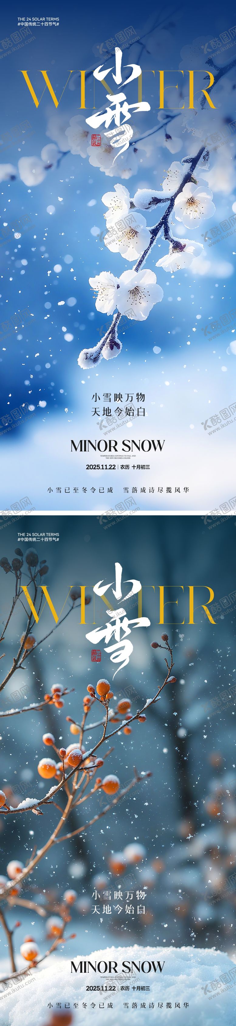 编号：19793011030332394293【酷图网】源文件下载-小雪节气海报