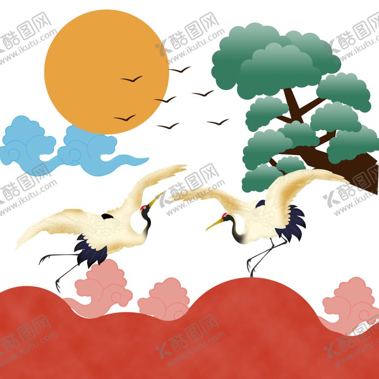 编号：58124904170559504732【酷图网】源文件下载-仙鹤元素
