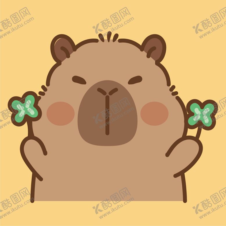 编号：76605912051800317956【酷图网】源文件下载-卡皮巴拉水豚插画卡通水豚
