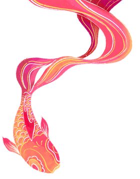 锦鲤金鱼插画国潮素材元动物年年有余