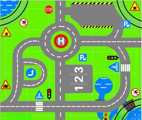 平面图标行人道路水路