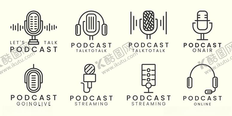 编号：70049911150153085697【酷图网】源文件下载-多样播客音频设备图标集