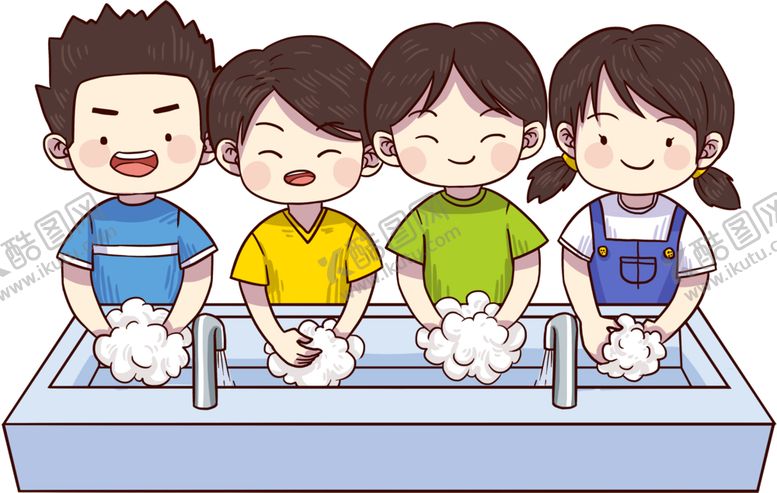 编号：33174202150617278033【酷图网】源文件下载-小孩洗手讲卫生插画社区免抠
