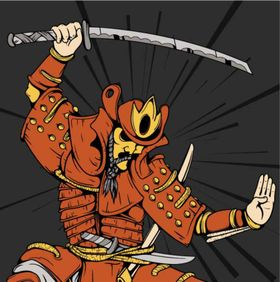 武士将军日本元素日系卡通素材人
