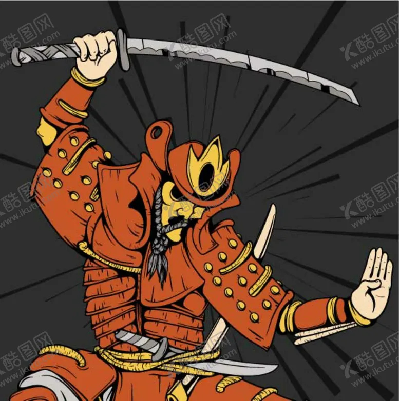 编号：67746810200937298456【酷图网】源文件下载-武士将军日本元素日系卡通素材人