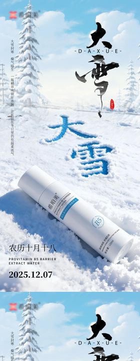 大雪节气护肤品海报