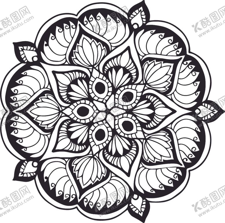 编号：97595910121547501004【酷图网】源文件下载-曼陀罗花纹