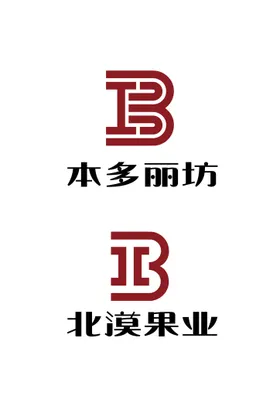 创意双线字母b设计