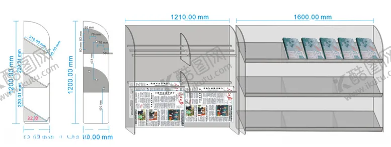 编号：72034812050610228221【酷图网】源文件下载-报纸架书架