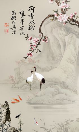 海边桥鹤玄关图
