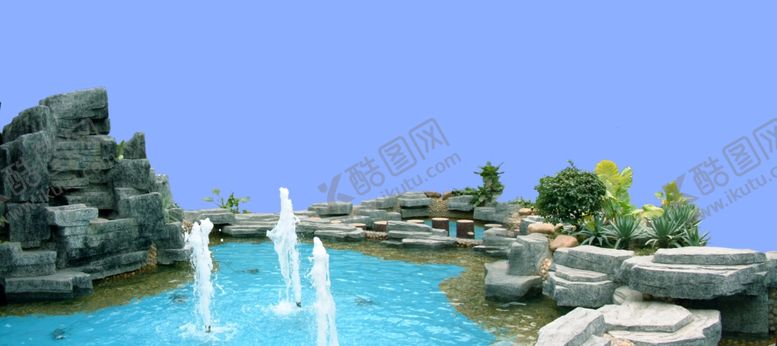 编号：80730209211609598333【酷图网】源文件下载-喷水景观小场景