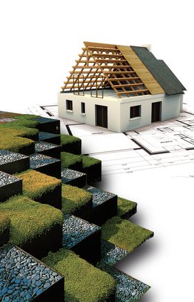 木屋房顶透视图