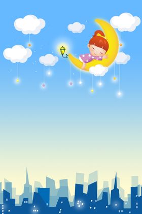 卡通背景标语小学生标语学校展板海报