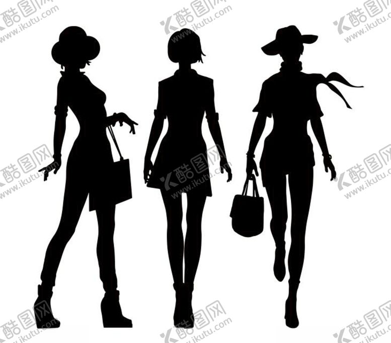 编号：55031310110654192455【酷图网】源文件下载-矢量时尚美女剪影
