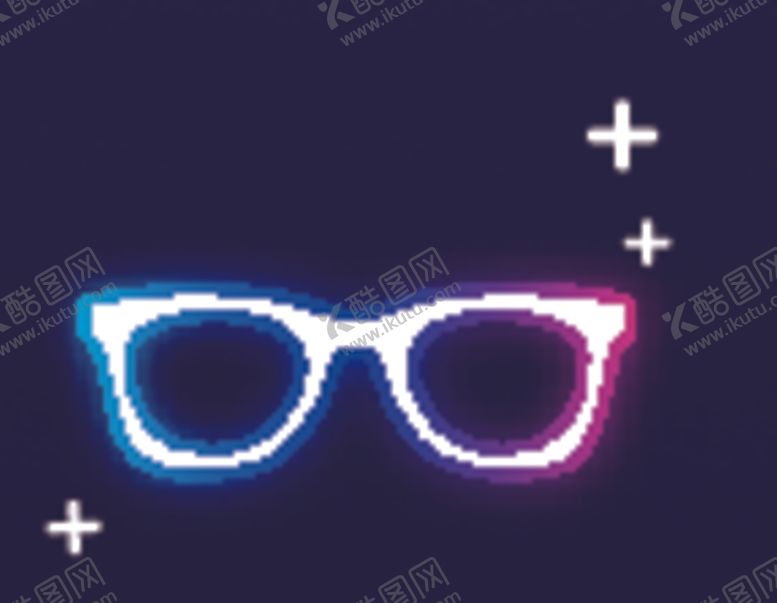 编号：96392510162155366282【酷图网】源文件下载-霓虹灯眼镜