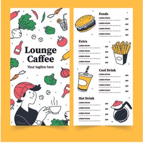 手绘创意餐饮快餐菜单模板