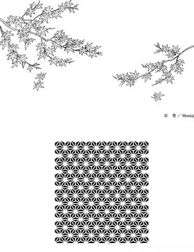 日本线描植物花卉矢量素材
