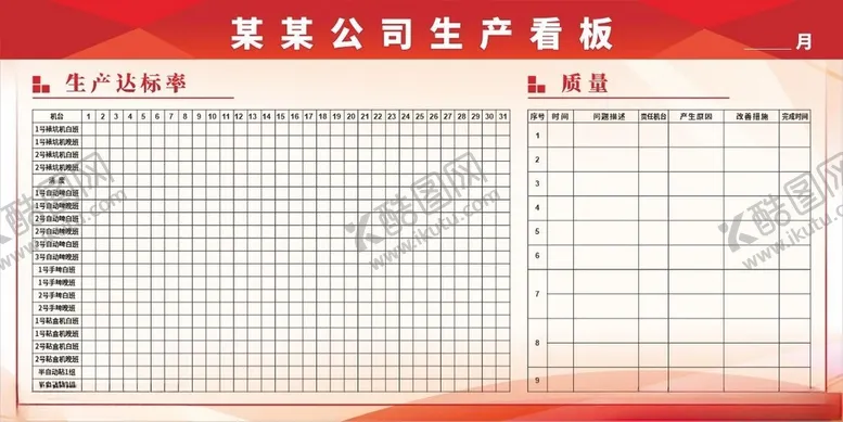 编号：40469112182209363186【酷图网】源文件下载-车间生产看板