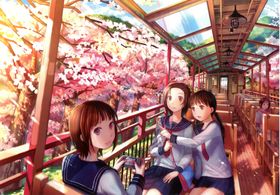 二次元美女手绘插画图片