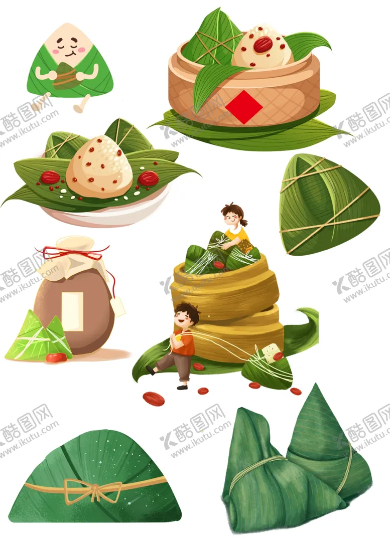 编号：49421102191242114510【酷图网】源文件下载-粽子免扣素材