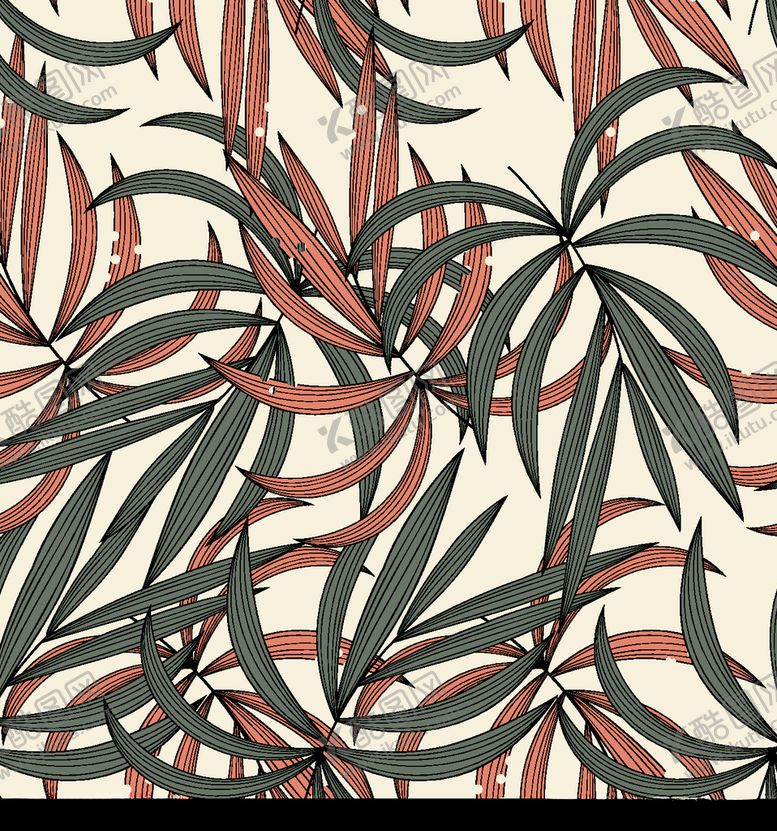 编号：95174110311900482133【酷图网】源文件下载-叶子图案素描