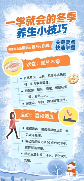 冬季健身小贴士海报