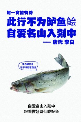 农味鲈鱼美食海报