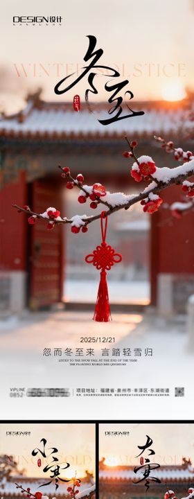 冬至小寒大寒系列海报
