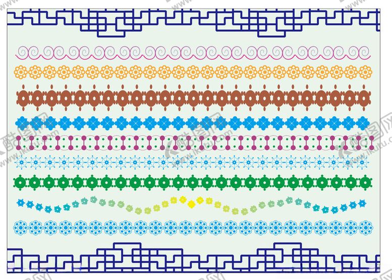 编号：89953810120137474698【酷图网】源文件下载-多彩几何图案边框素材