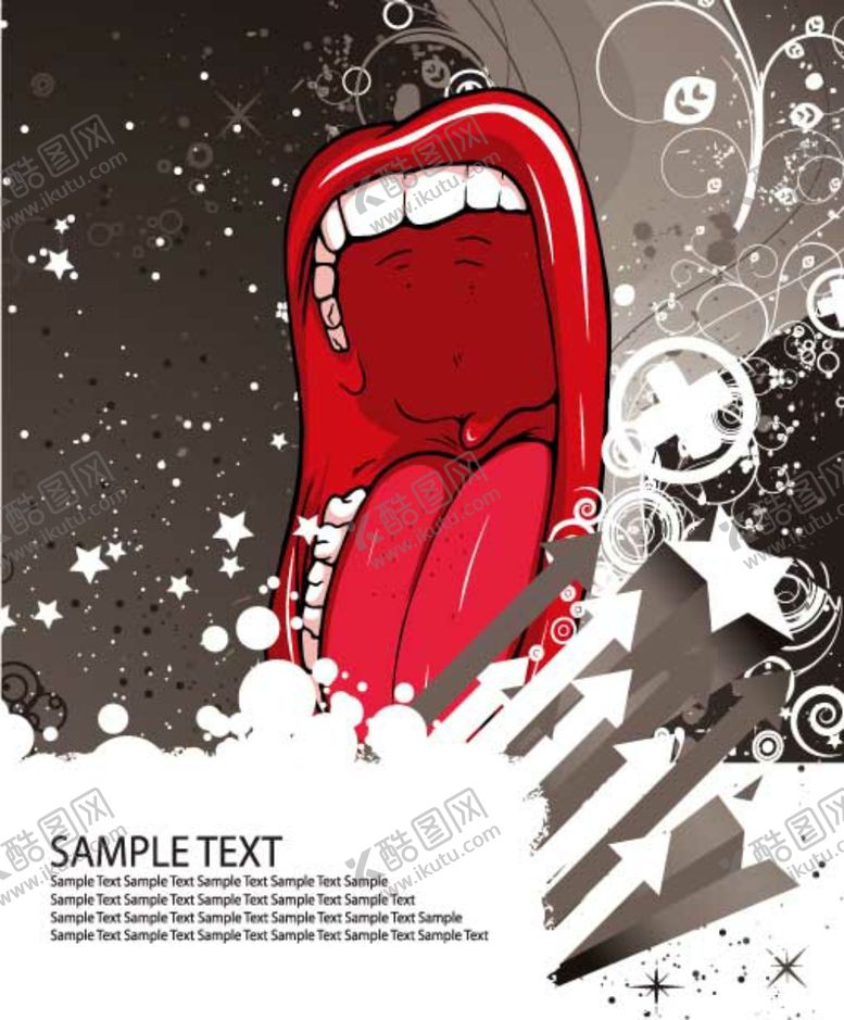 编号：20472010041738566320【酷图网】源文件下载-张开的嘴唱歌复古海报模板创意时