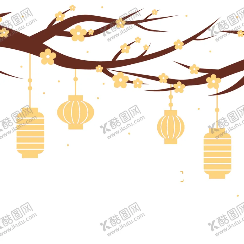 编号：41526004080124381578【酷图网】源文件下载-中国风灯笼梅花元素PNG
