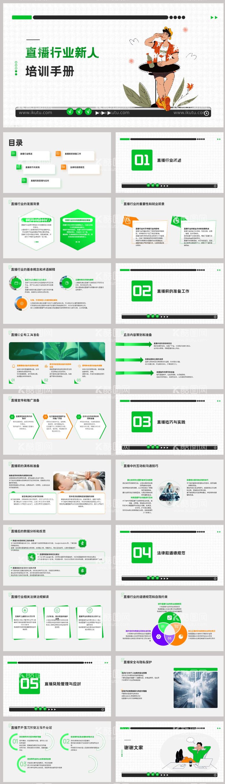 编号：41878812200338027247【酷图网】源文件下载-直播行业新人培训手册PPT