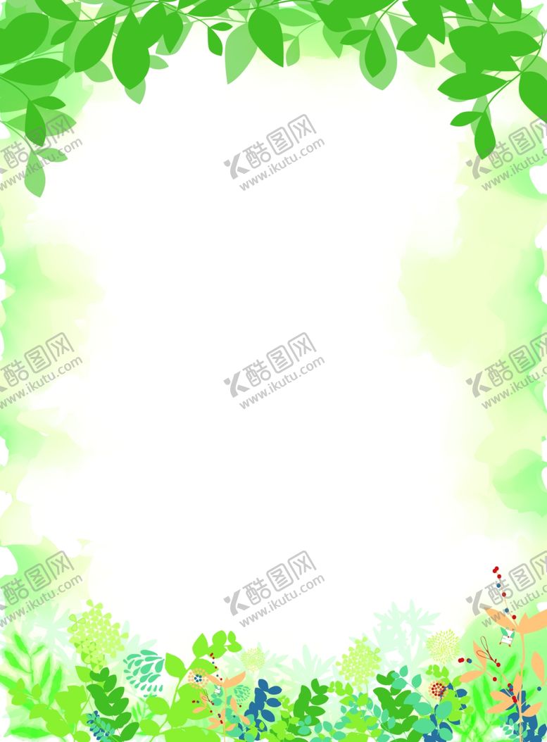 编号：94430006240644085672【酷图网】源文件下载-绿色树叶边框背景清新合成素材