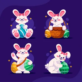 卡通兔子可爱矢量图小动物小