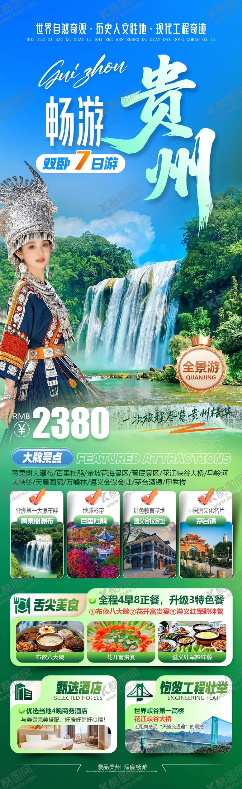 编号：31338601271856366827【酷图网】源文件下载-畅游贵州全景旅游长图海报