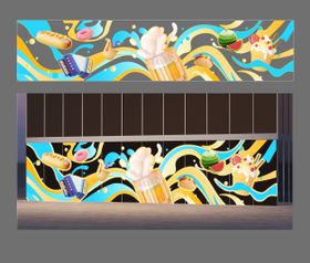 夏日美食啤酒玻璃贴