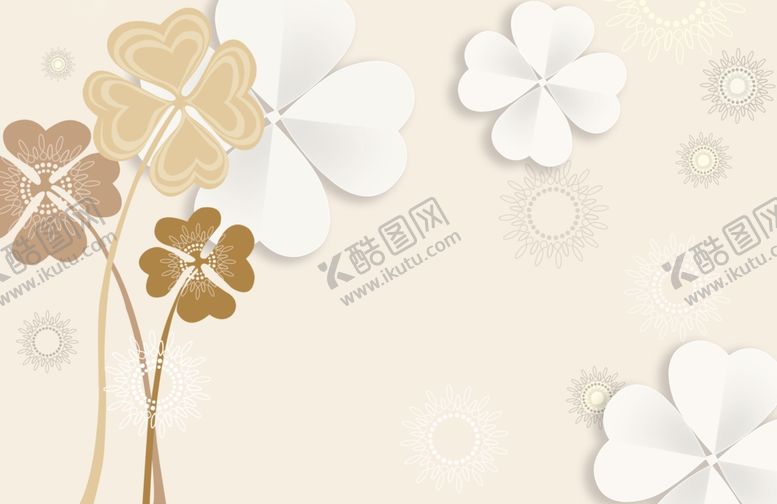 编号：89601509160456459585【酷图网】源文件下载-现代简约四叶草背景墙