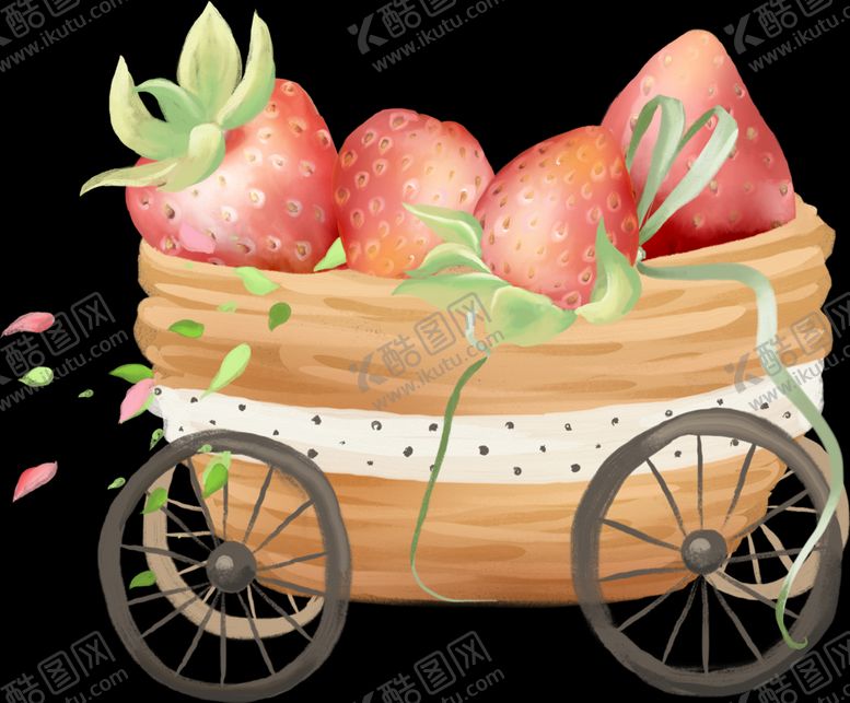 编号：37677210041112214947【酷图网】源文件下载-手绘草莓花车