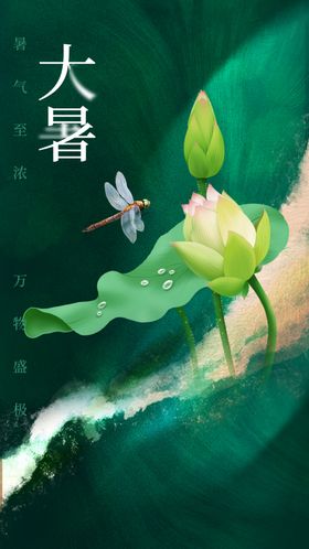大暑素材海报节气宣传