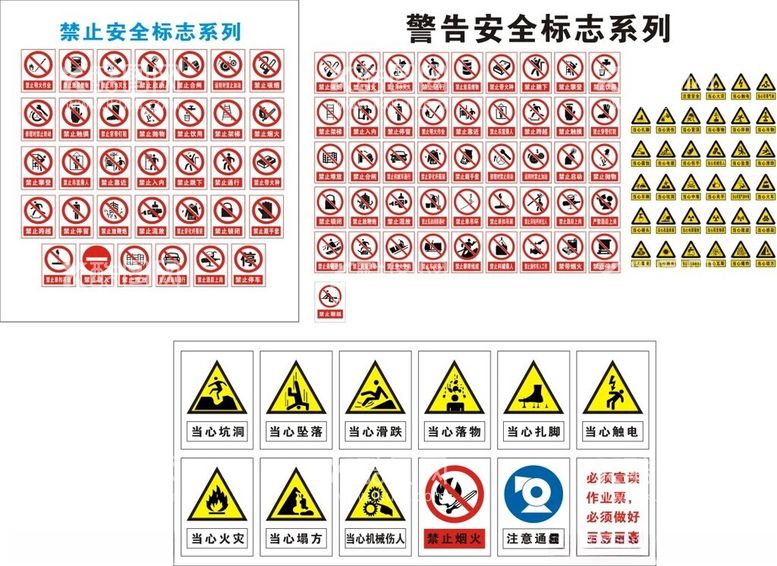 编号：35211412080635393969【酷图网】源文件下载-工地安全施工警示牌