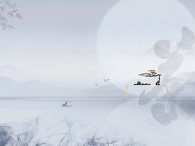 冬日雪景中的灵动飞鸟