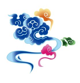 彩色祥云元素