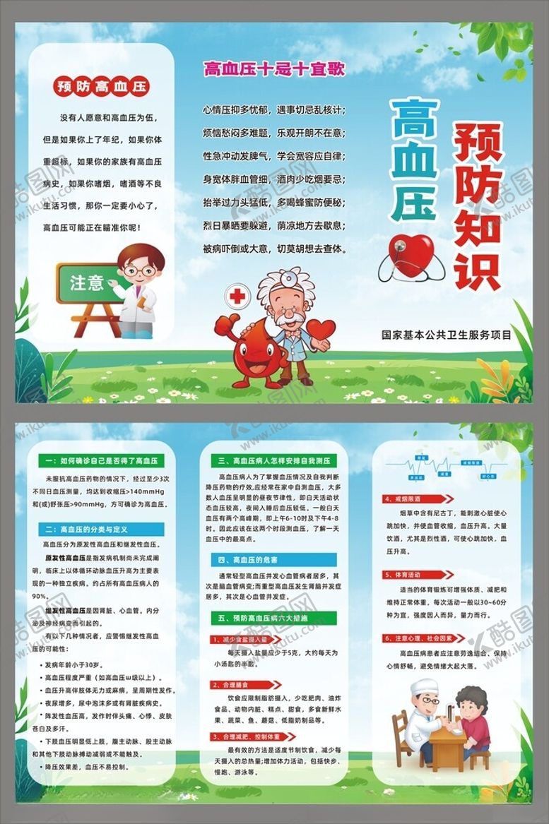 编号：24861502220508487635【酷图网】源文件下载-高血压预防知识三折页