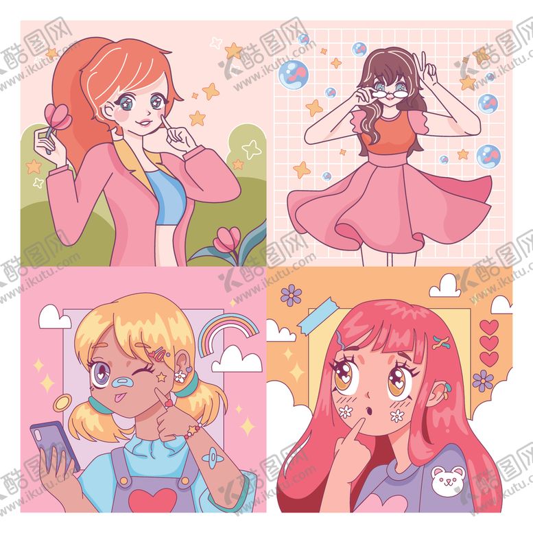 编号：99536209231131597189【酷图网】源文件下载-可爱少女日常插画场景