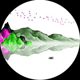 编号：45016310020430184136【酷图网】源文件下载-水彩山脉湖畔圆形挂画装饰画