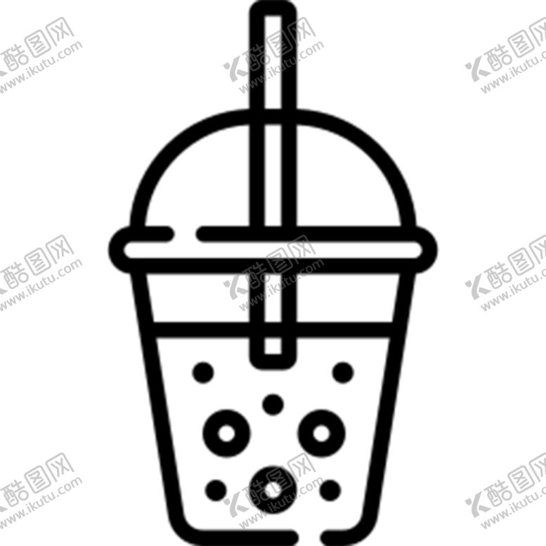 编号：46072909151152572769【酷图网】源文件下载-珍珠奶茶黑白图标夏日快乐水酷炫