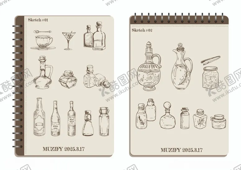 编号：45799505091458095463【酷图网】源文件下载-线圈本素描画