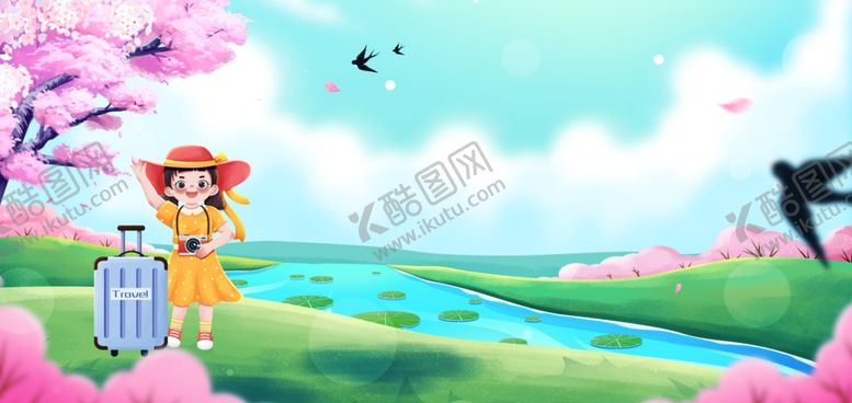 编号：12565004081701064548【酷图网】源文件下载-女孩春日户外旅行场景